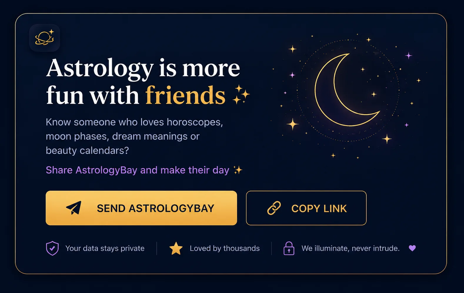 Astrology is more fun with friends — send AstrologyBay or copy the link
