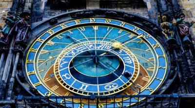 Astrology clock for telling horoscopes